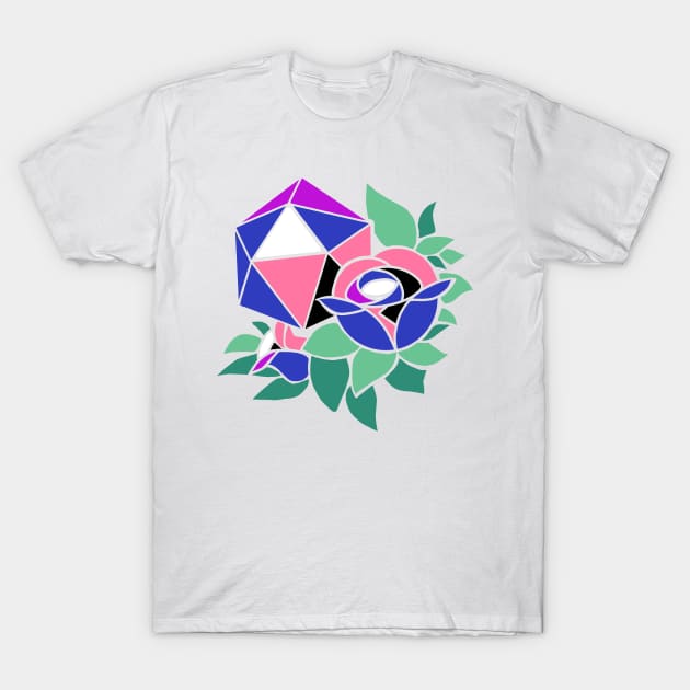 Pretty Poly Rose Genderfluid Pride T-Shirt by thedicegoddess